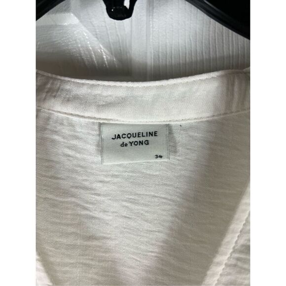 Jacqueline de Yong Cream Blouse Size 34 US Small - Picture 2 of 4